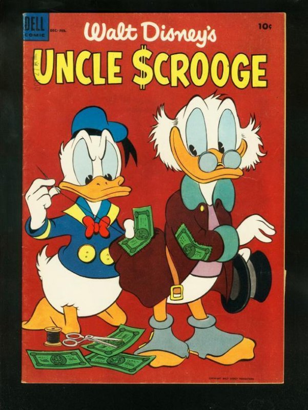 Uncle Scrooge #4 (Dell Comics, 1953), raw comic book in VF condition — front cover