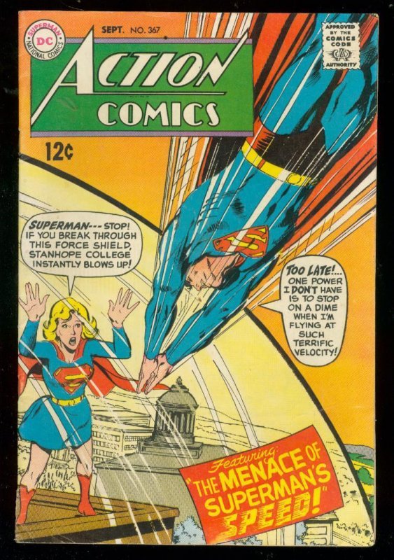 Action Comics #367 (DC Comics, 1968), raw comic book in VG/FN condition — front cover