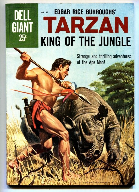 Tarzan King of the Jungle #37-1960-Jesse Marsh-jungle Thrills-ERB-VF- High GRD (Dell, 1960), raw comic book in VF- condition — front cover