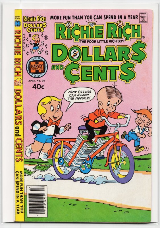 Richie Rich Dollars and Cents #96 (Harvey Comics, 1980), raw, ungraded comic book — front cover