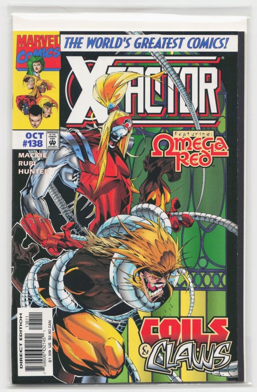 X-Factor #138 (Marvel Comics, 1997), raw, ungraded comic book — front cover
