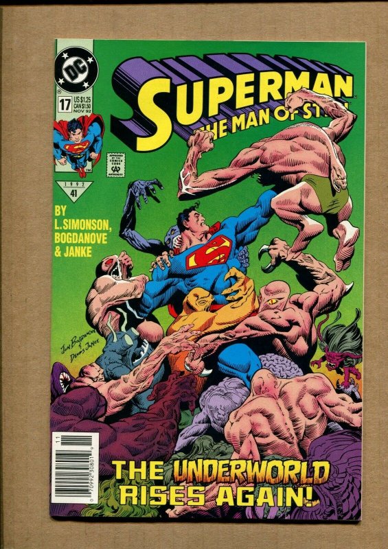 Supeman #17 (1992), raw comic book in 9.2 condition — front cover