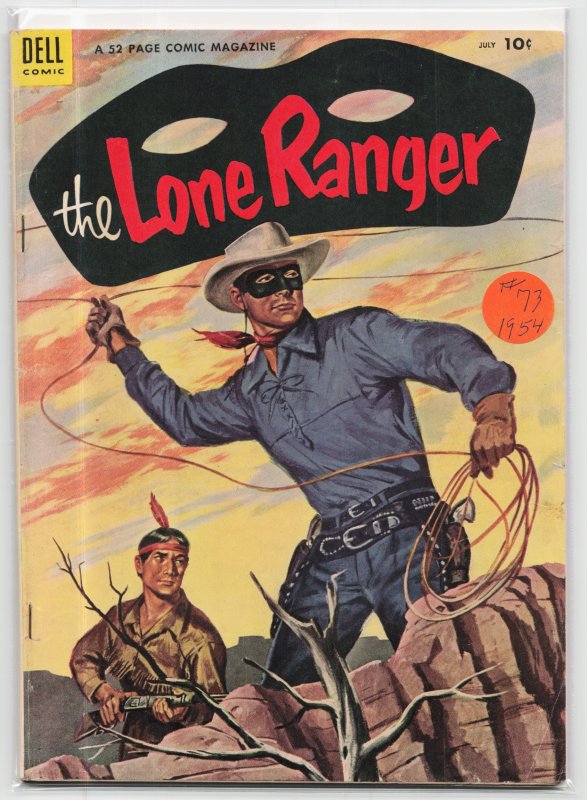 The Lone Ranger #73 (Dell, 1954), raw, ungraded comic book — front cover