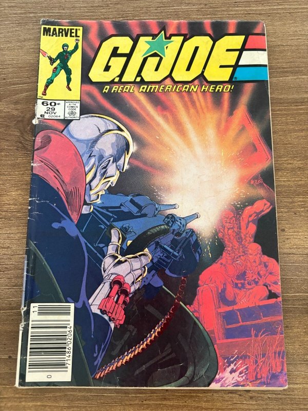 G.I. Joe #29 (Marvel Comics), raw comic book in VG/FN condition — front cover