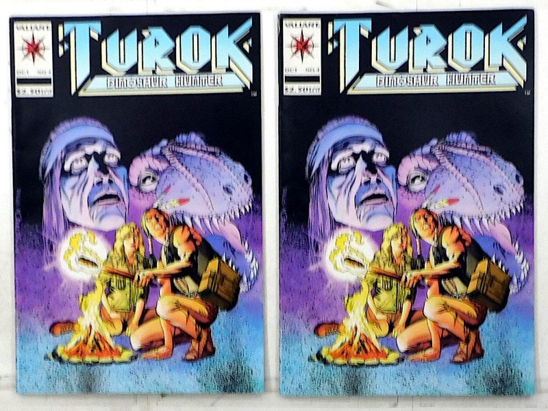 Turok, Dinosaur Hunter Lot of 2 #4 x2 1993 Valiant Comics 1st Print Comic Books (Valiant Comics, 1993), raw, ungraded comic book — front cover