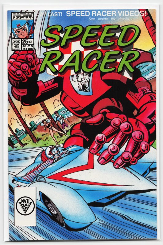 Speed Racer #25 (Now Comics), raw, ungraded comic book — front cover