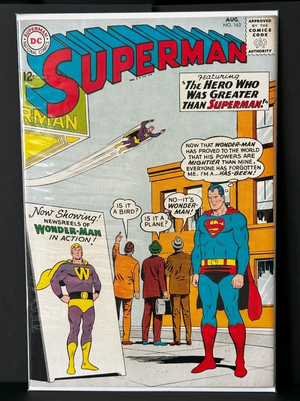 Superman #163 (DC Comics, 1963), raw, ungraded comic book — front cover