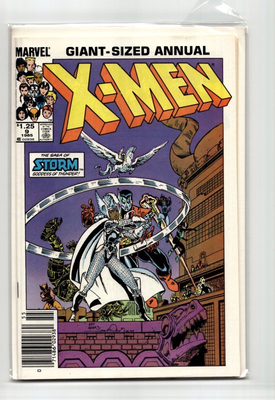 X-Men Annual #9 (Marvel Comics, 1985), raw, ungraded comic book — front cover