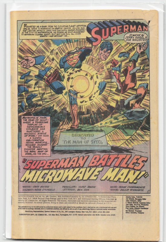 Action Comics #488 (DC Comics, 1978), raw, ungraded comic book — front cover