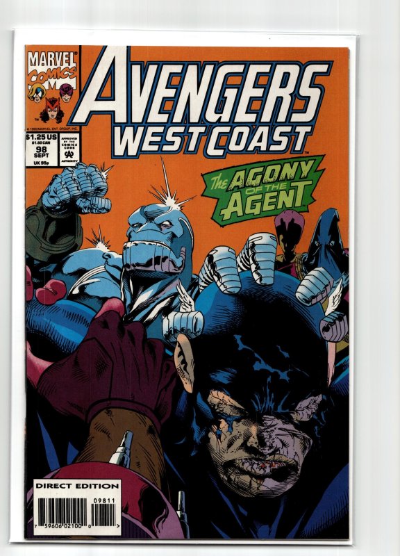 Avengers West Coast #98 (Marvel Comics, 1993), raw, ungraded comic book — front cover