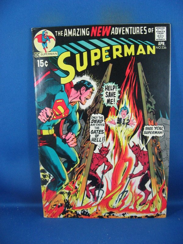 Superman #236 (DC Comics, 1971), raw comic book in VF condition — front cover