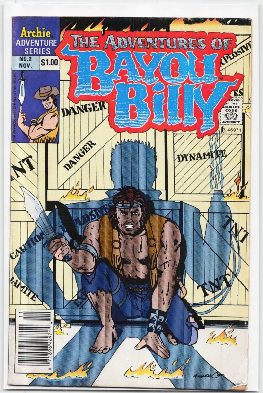 Adventures of Bayou Billy #2 (1989), raw, ungraded comic book — front cover