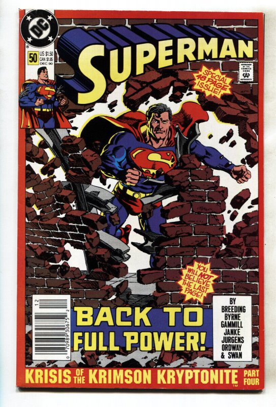 Superman #50-1990-Newsstand Variant Comic Book - DC (DC Comics), raw, ungraded comic book — front cover