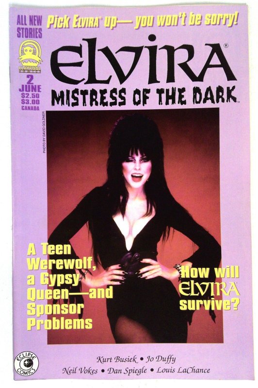 Elvira Mistress of the Dark #2 (1993), raw comic book in VF condition — front cover