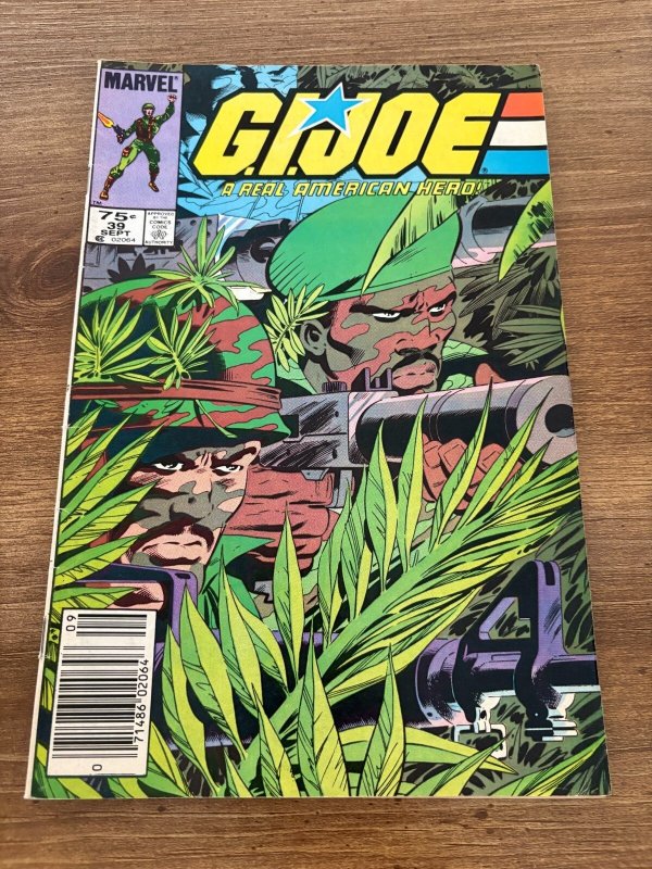 G.I. Joe #39 (Marvel Comics), raw comic book in VF condition — front cover