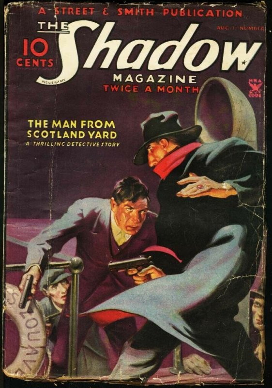Shadow 1935 Aug 1-Street and Smith Pulp-Rare Fr (1935), raw comic book in FR condition — front cover