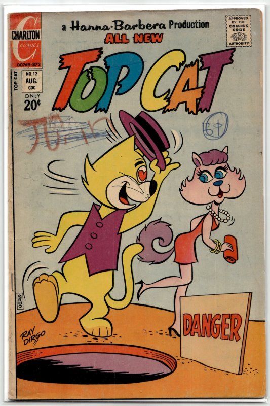 Top Cat #12 (1972), raw, ungraded comic book — front cover