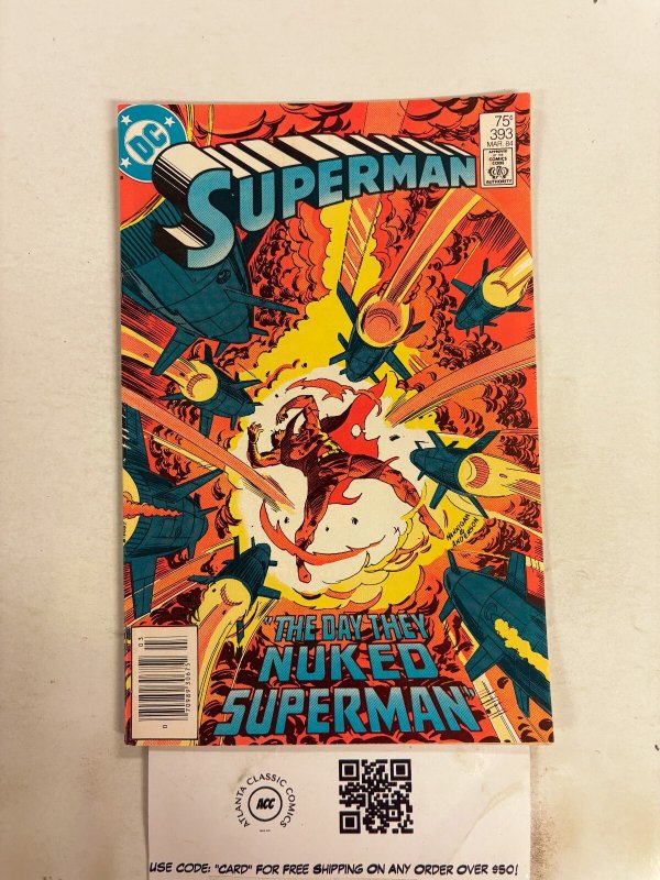 Superman #393 (DC Comics), raw comic book in VF condition — front cover