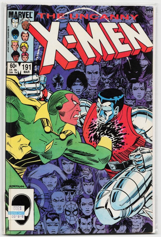 The Uncanny X-Men #191 (Marvel Comics, 1985), raw, ungraded comic book — front cover