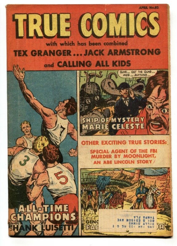 True Comics #82-1950-Fbi-Abe Lincoln-Comic Book VF-, raw comic book in VF- condition — front cover