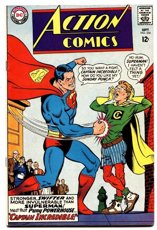 Action Comics #354 (DC Comics, 1967), raw comic book in VF condition — front cover