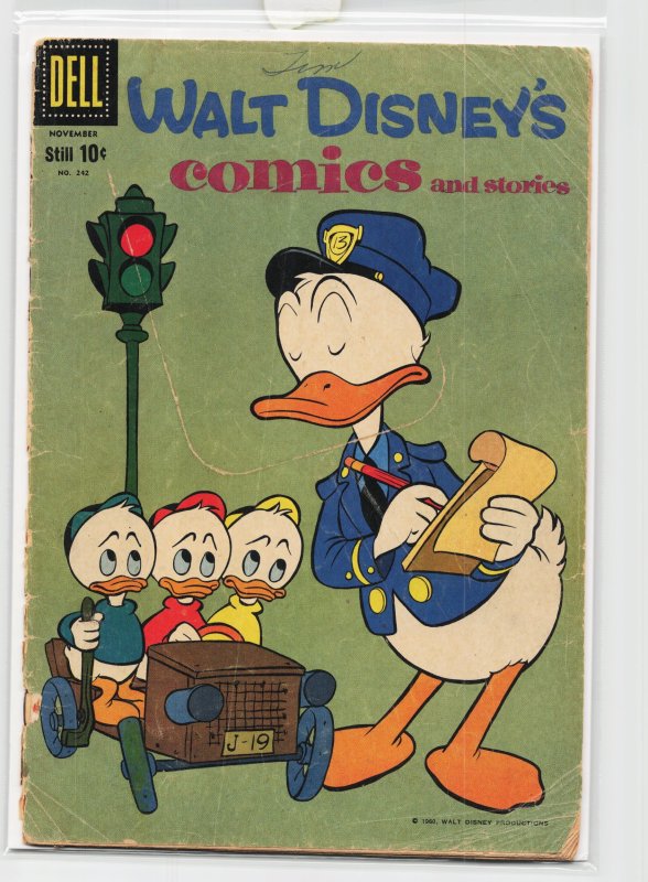 Walt Disney's Comics and Stories #242 (Dell, 1960), raw, ungraded comic book — front cover