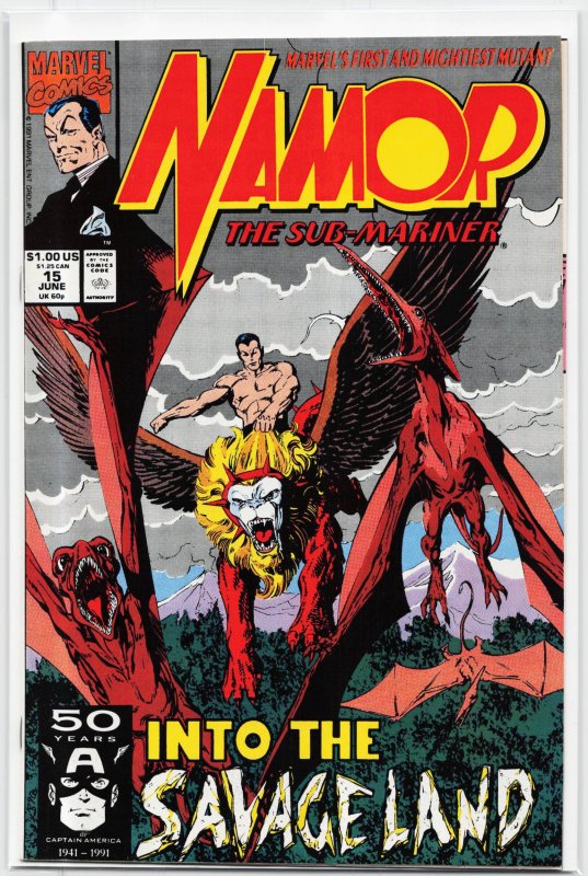 Namor, the Sub-Mariner #15 (Marvel Comics, 1991), raw, ungraded comic book — front cover