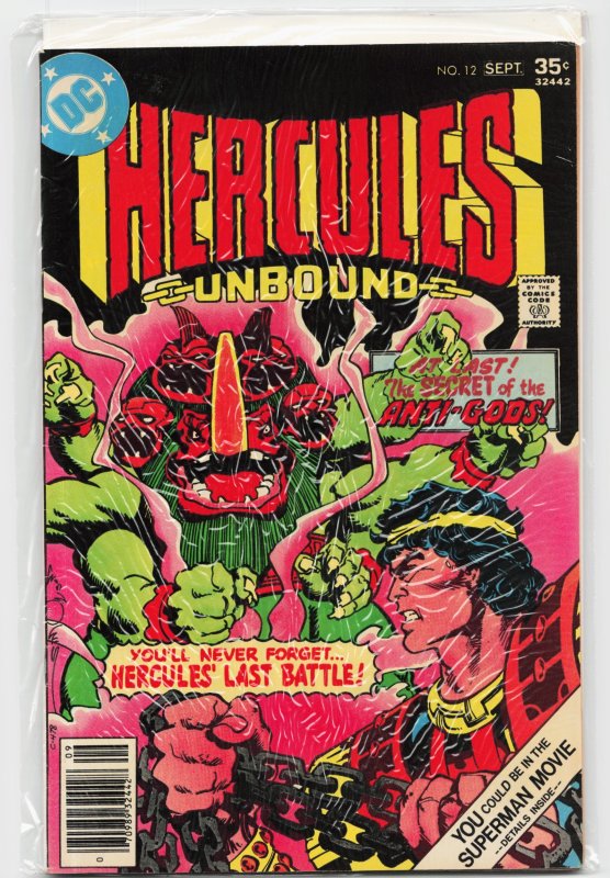 Hercules Unbound #12 (DC Comics, 1977), raw, ungraded comic book — front cover