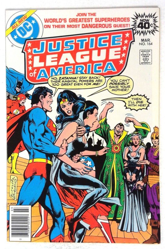 Justice League of America #164 (DC Comics, 1979), raw comic book in NM- condition — front cover