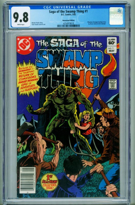 Saga of the Swamp Thing #1 (DC Comics), CGC 9.8 graded comic book, Universal Blue label — front cover in its holder