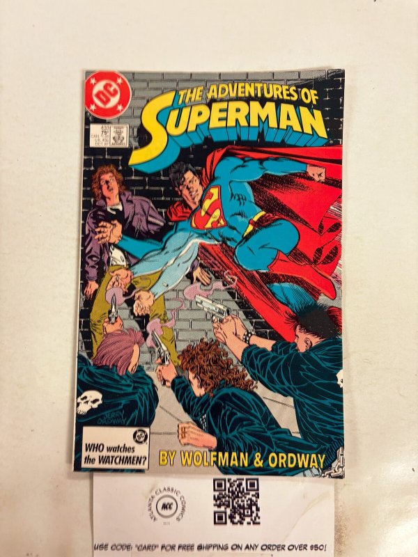 The Adventures of Superman #433 (DC Comics), raw comic book in NM condition — front cover