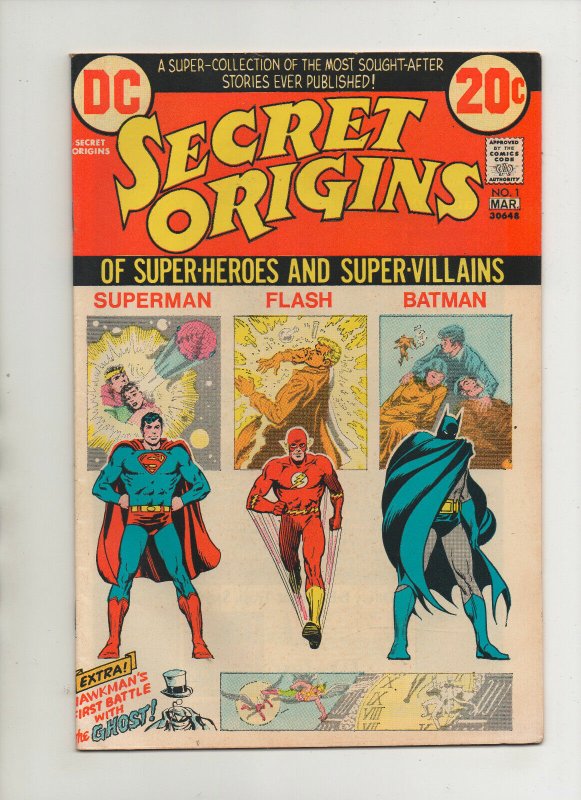 Secret Origins #1 (DC Comics, 1973), raw comic book in 7.5 condition — front cover