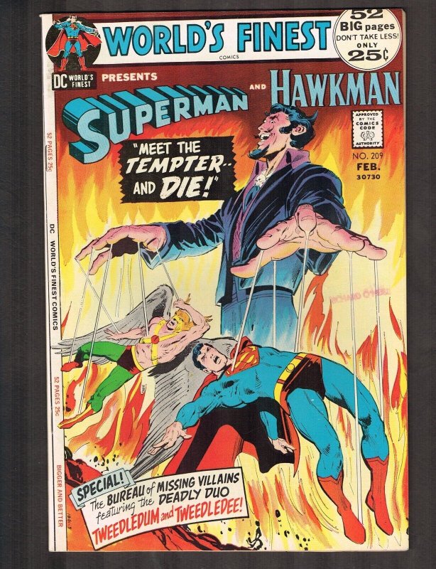 World's Finest #209 (DC Comics, 1972), raw comic book in 9.2 condition — front cover