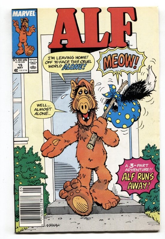 Alf #15 (Marvel Comics, 1989), raw comic book in VF+ condition — front cover