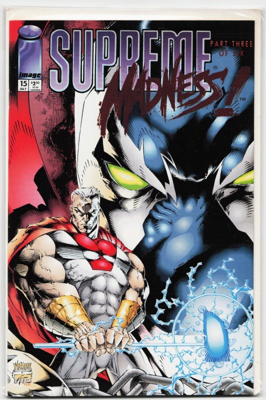 Supreme #15 (Image Comics, 1994), raw, ungraded comic book — front cover
