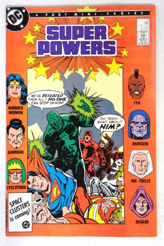 Super Powers #3 (DC Comics, 1984), raw comic book in VF condition — front cover