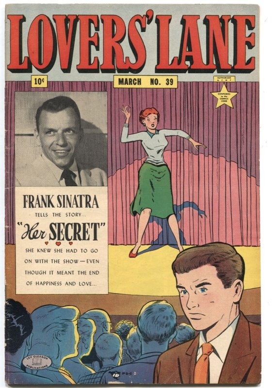 Lovers’ Lane #39-1954-Frank Sinatra Photo Cover & Story-Blackmail-Petting, raw, ungraded comic book — front cover