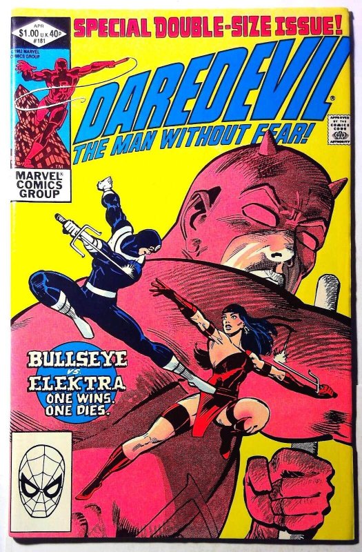 Daredevil #181 (Marvel Comics, 1982), raw, ungraded comic book — front cover