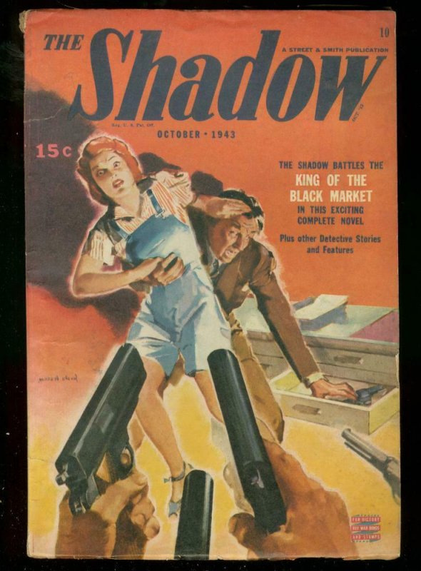 The Shadow October 1943- King of the Black Market -Pulp FN (1943), raw comic book in FN condition — front cover