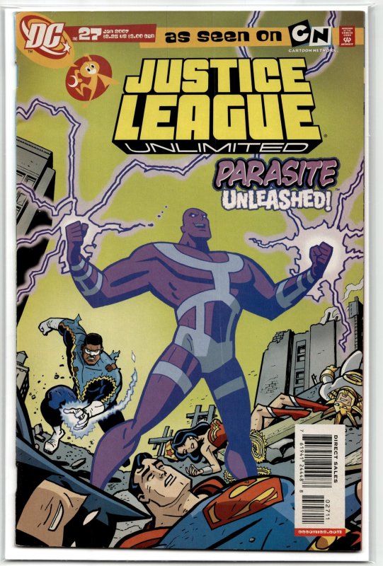 Justice League Unlimited #27 (2007), raw, ungraded comic book — front cover