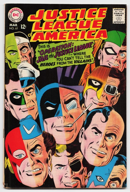 Justice League of America #61 (DC Comics, 1968), raw, ungraded comic book — front cover