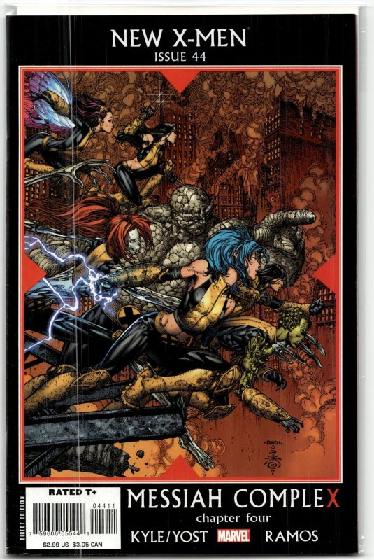 New X-Men #44 (Marvel Comics, 2008), raw, ungraded comic book — front cover