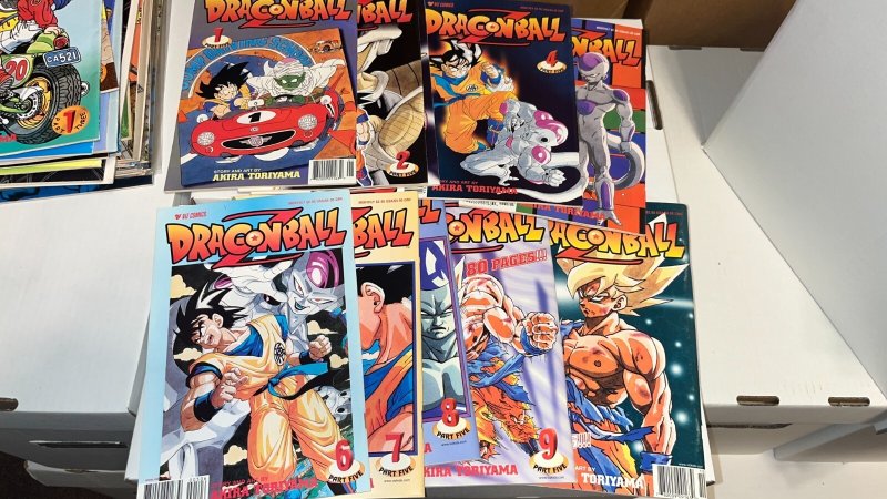 Dragon Ball Z Viz Comics Part 5 Lot, Complete Series Set W/Issue #s 1-10, Goku, raw, ungraded comic book — front cover