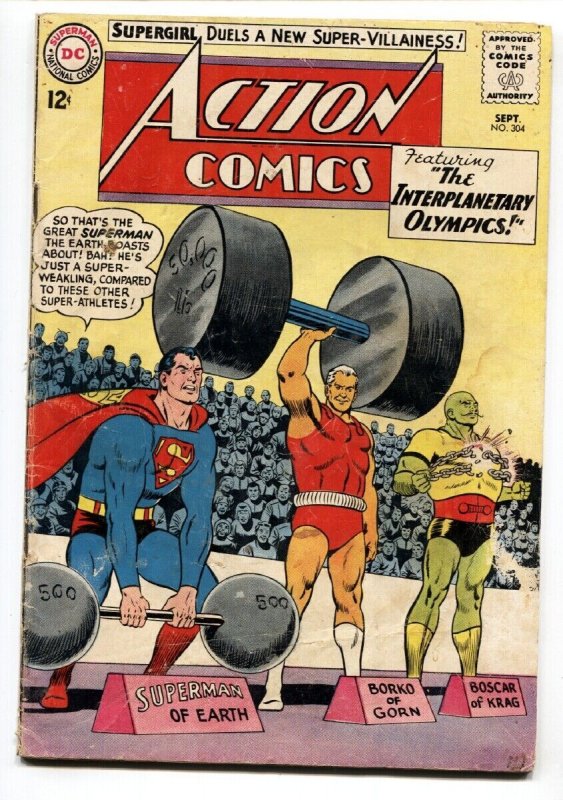 Action Comics #304 (DC Comics, 1963), raw comic book in VG condition — front cover