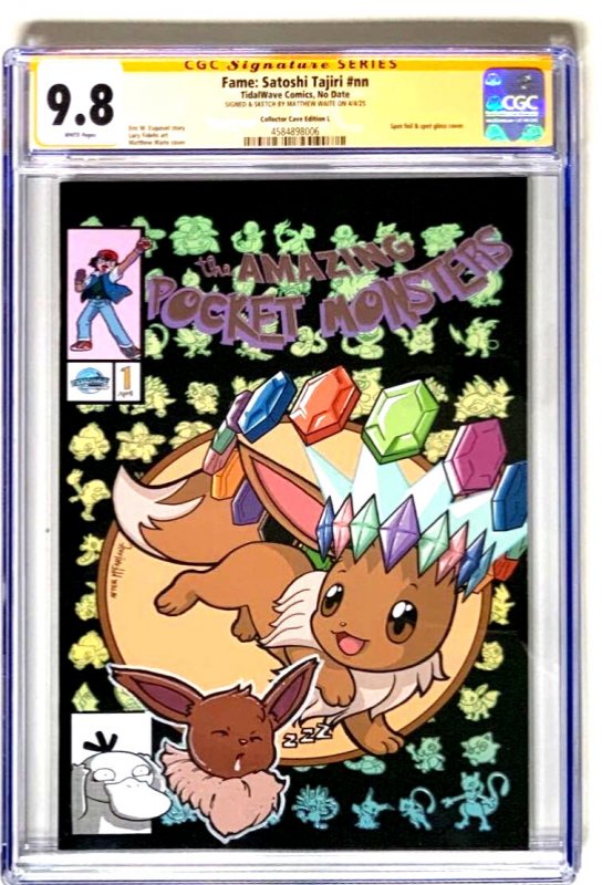 The Amazing Pocket Monsters #1, CGC 9.8 graded comic book, Signature Series label — front cover in its holder