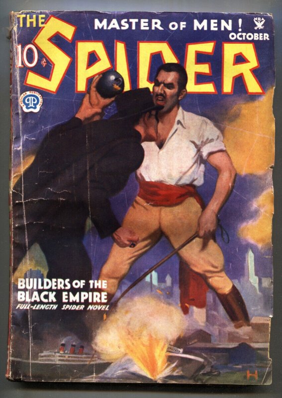 The Spider // October 1934 // Builders of Black Empire // John Howitt // Pu... (1934), raw, ungraded comic book — front cover