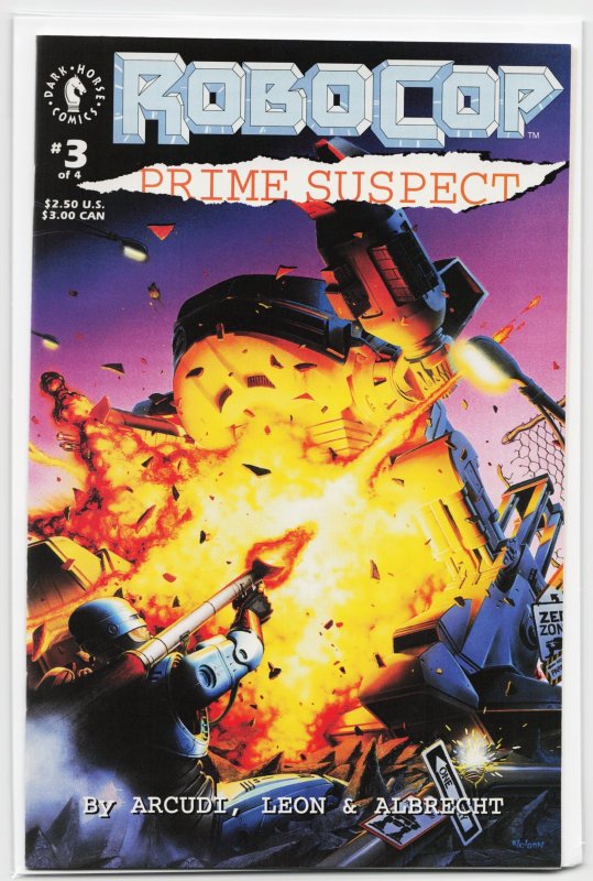 RoboCop: Prime Suspect #3 (Dark Horse Comics, 1992), raw, ungraded comic book — front cover
