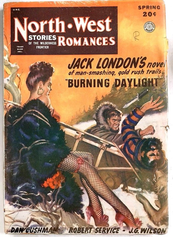 North West Romances Spg 1948 Spicy Gal in Snow Wearing Fishnet Stockings Cov (1948), raw, ungraded comic book — front cover
