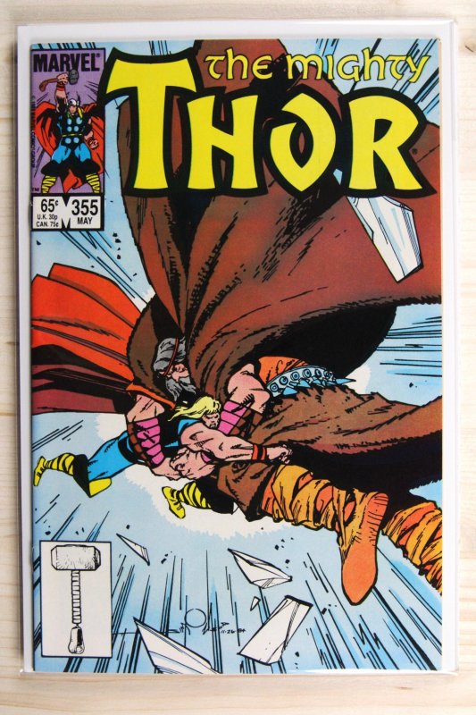 Thor #355 (Marvel Comics, 1985), raw comic book in VF/NM 9.0 condition — front cover