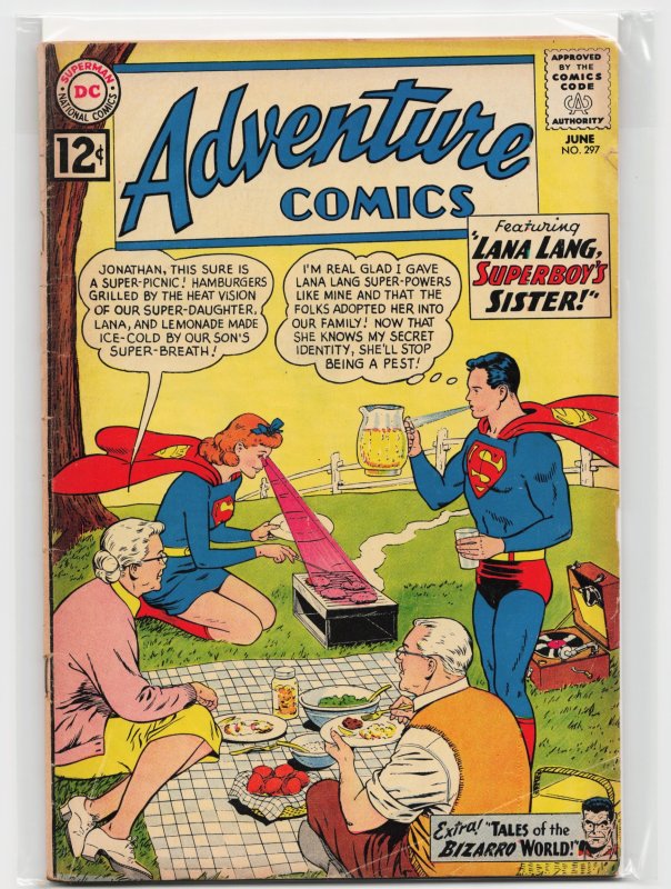 Adventure Comics #297 (DC Comics, 1962), raw, ungraded comic book — front cover